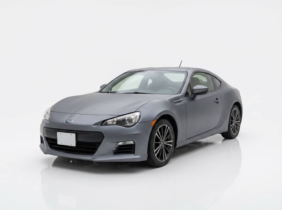 The same sports car rendered as a clean white studio shot